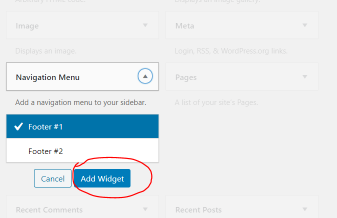 another way to add menu in wordpress widget