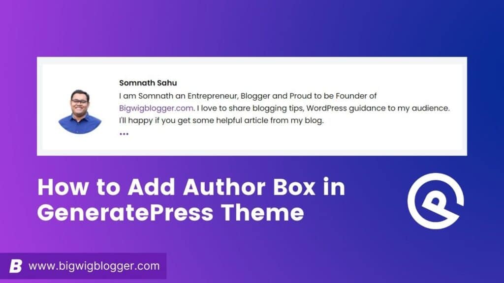 How to Add Author Box in GeneratePress Theme